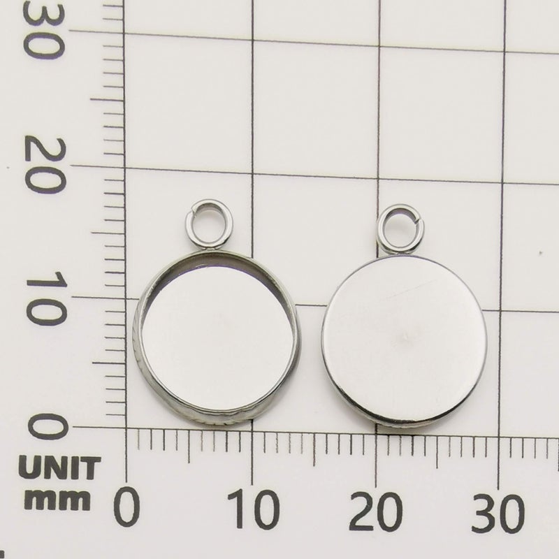 iloveDIYbeads 50pcs Fit 12mm Stainless Steel Round Blank Bezel Pendant Trays Base Cabochon Settings Trays Pendant Blanks for Jewelry Making DIY Findings (10162-12mm) - Image 3